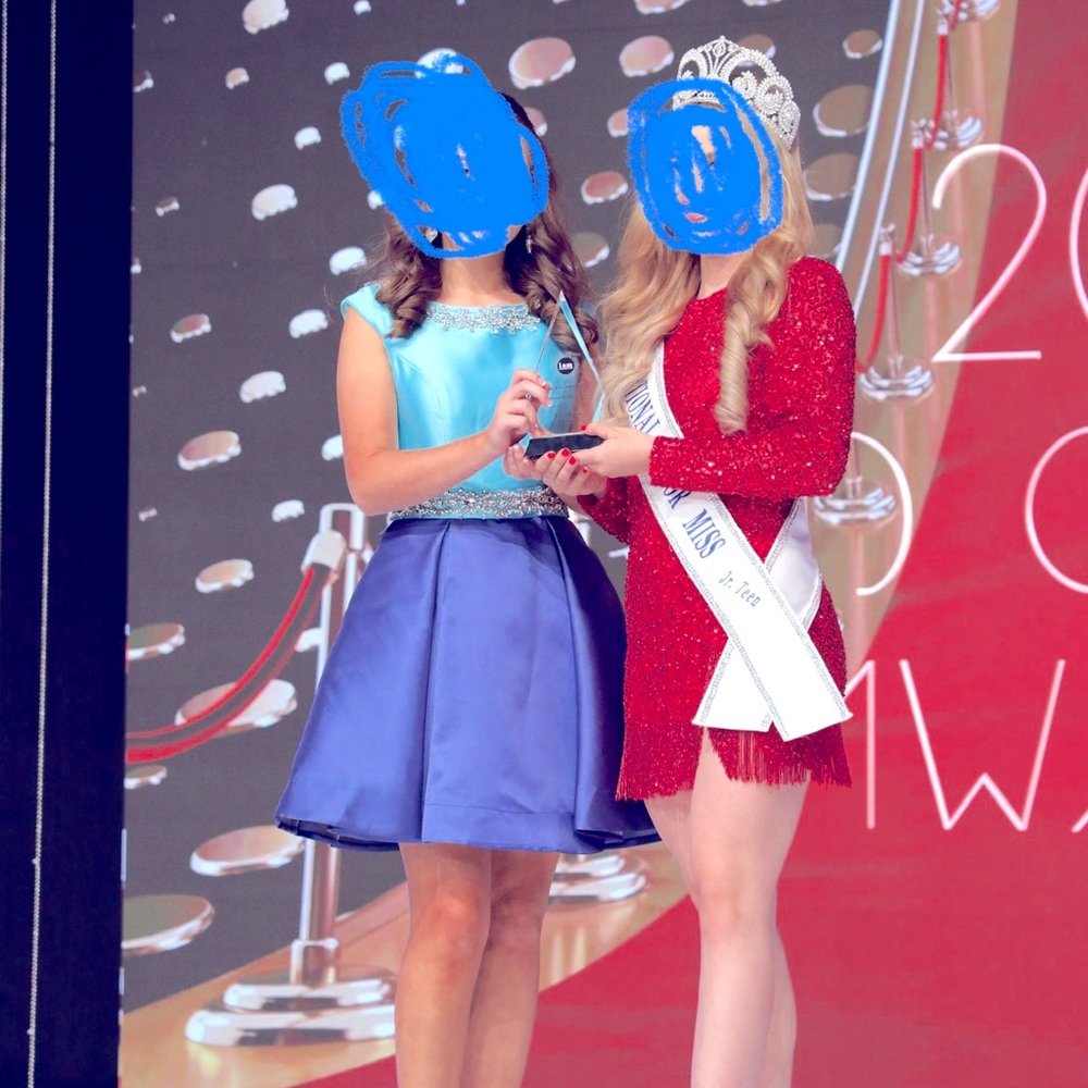 Stunning blue fit and flare cocktail dress by POP pageantry size 4